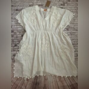 NWT White Boho Gypsy Bathing Suit Cover Size Small
